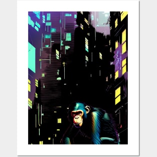 Chimp in City Posters and Art